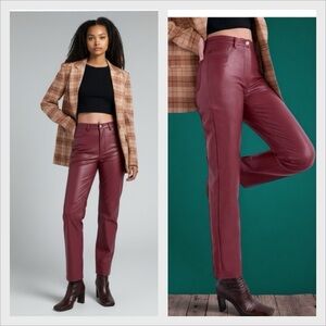 Wilfred Artizia Faux Leather Melina Burgundy Pants Size 4